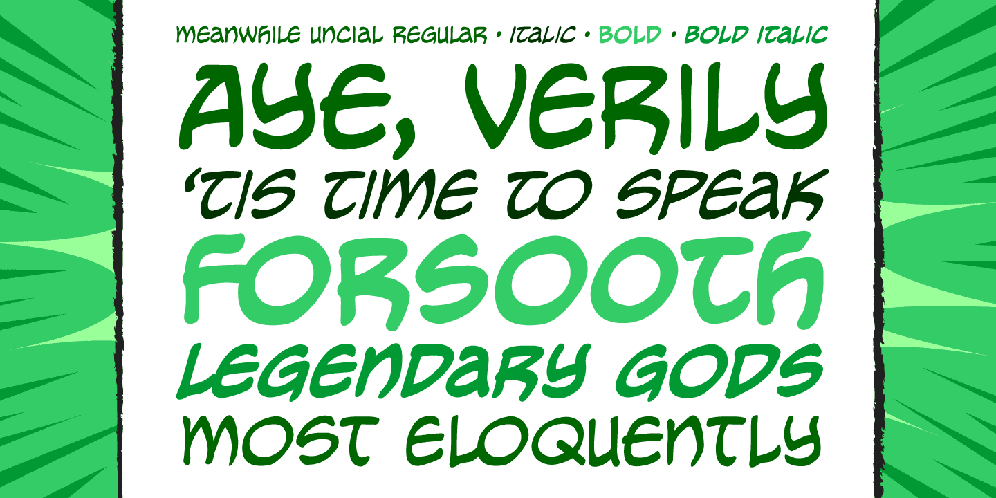 Example font Meanwhile Uncial #5